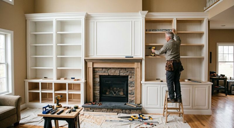 Built In Bookcase Installation in Alexandria, VA